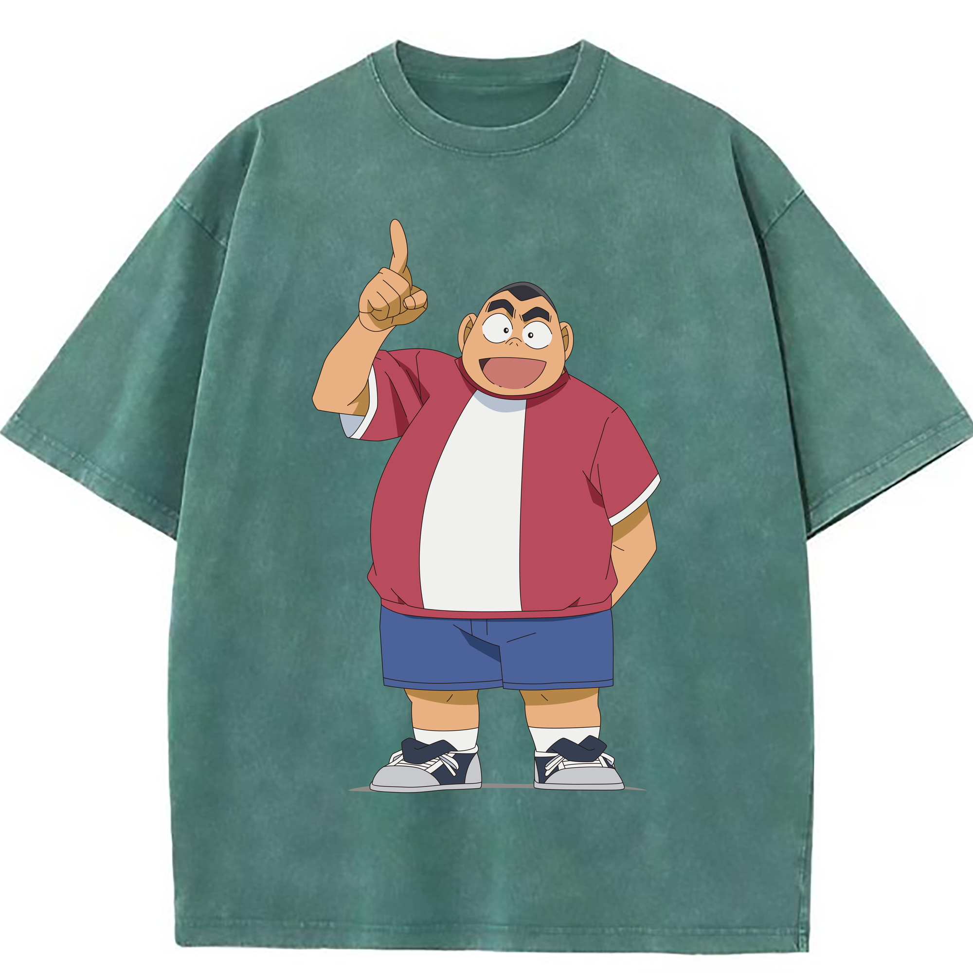 （画像用） 名探偵コナン 小嶋 元太 こじま げんた Detective Conan Kojima Genta 綿100% ヴィンテージ風 半袖Tシャツ（フロントプリント）